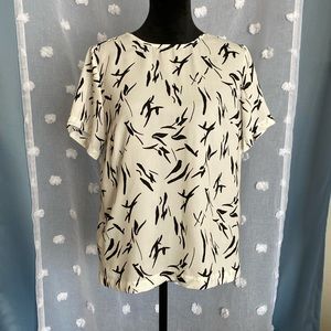 Black and white blouse size medium
